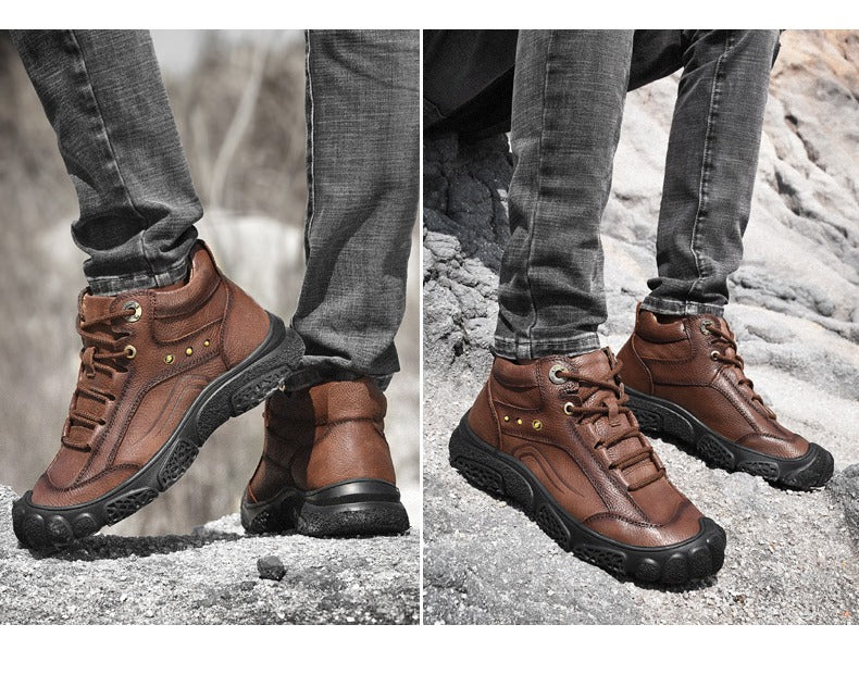 Bottes classiques formelles en cuir pour hommes, chaussures de randonnée imperméables pour l'extérieur | 5202