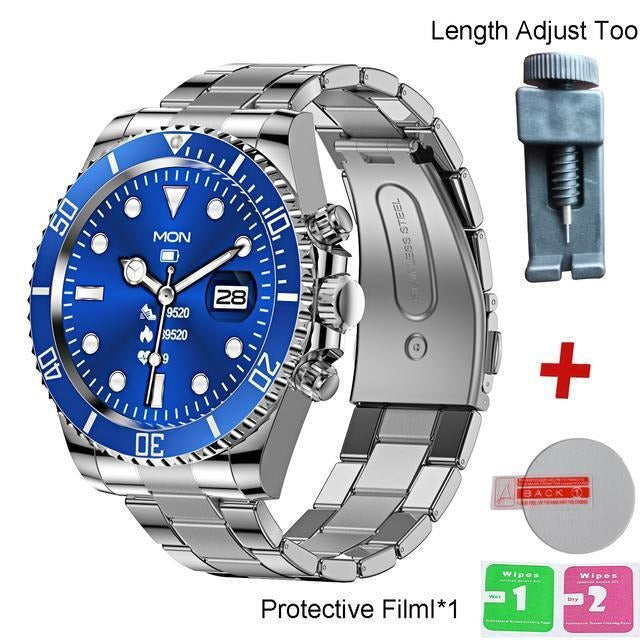 Montre connectée pour homme avec bracelet en acier et appels BT, style Rolex, pour le sport et les affaires | AW-12