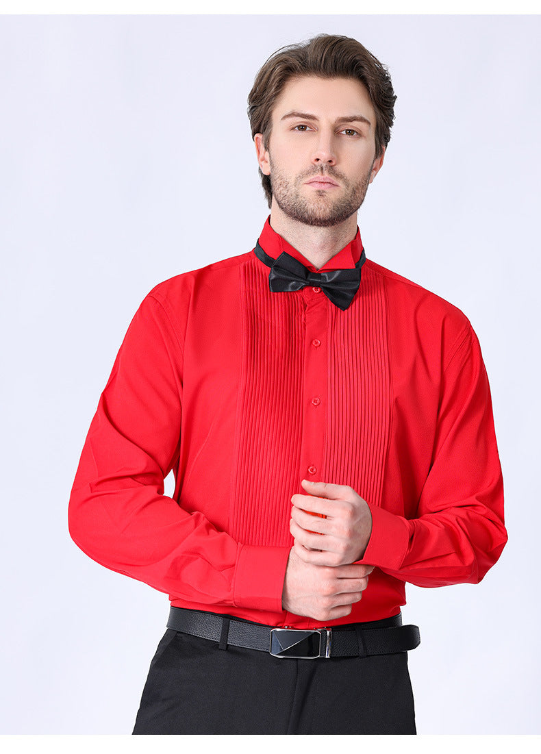 Camicia da uomo con doppia pieghe, elegante camicia francese da lavoro di alta qualità | LF631