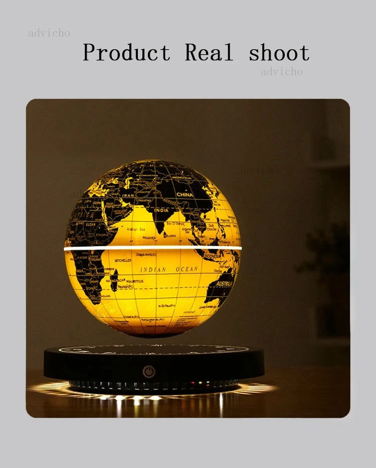 Lampe de table de luxe en forme de globe magnétique en lévitation, globe terrestre flottant, décoration pour la maison et le bureau, cadeau avec veilleuse |