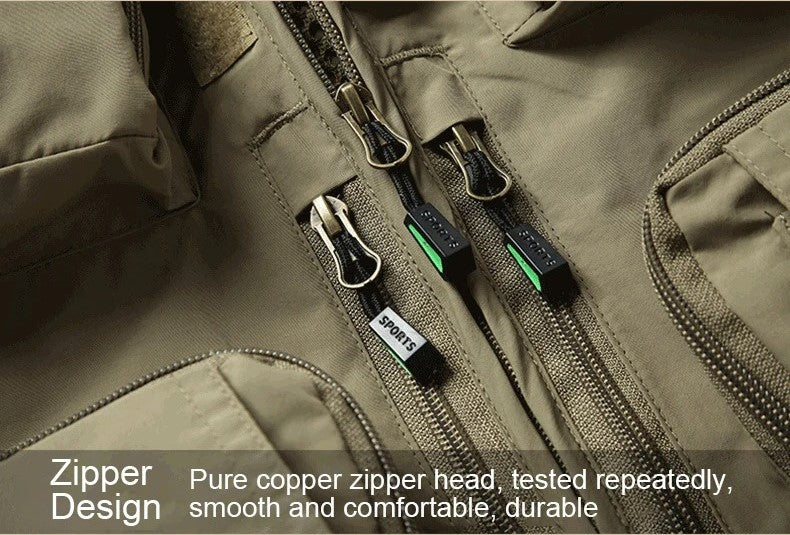 Gilet cargo multitasche da uomo, maglione da pesca per arrampicata, campeggio, escursionismo, gilet estivo