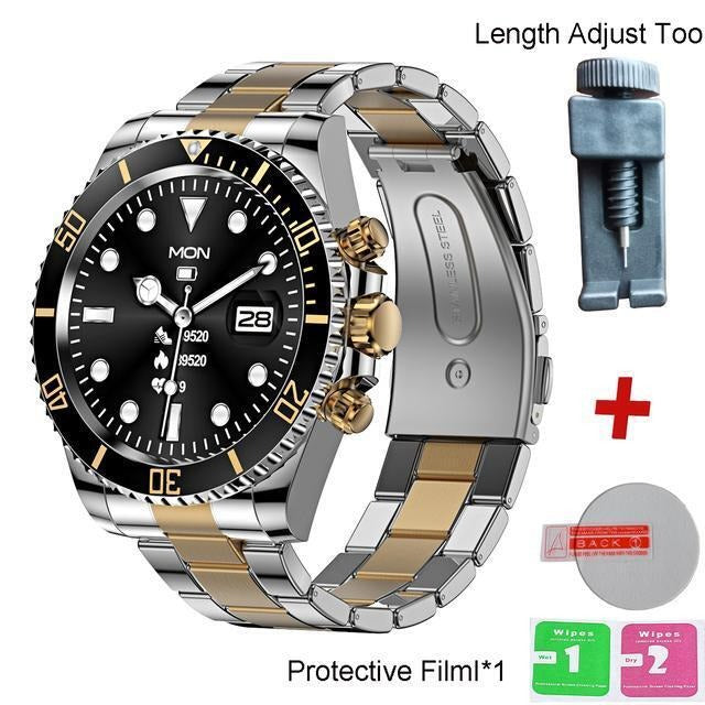 Montre connectée pour homme avec bracelet en acier et appels BT, style Rolex, pour le sport et les affaires | AW-12