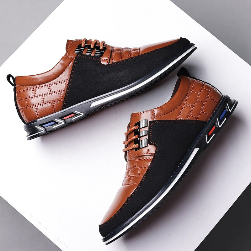 Men's Plaid British Style Derby Shoes Non-Slip Leather Loafers Moccasins Wedding Dress Shoes |