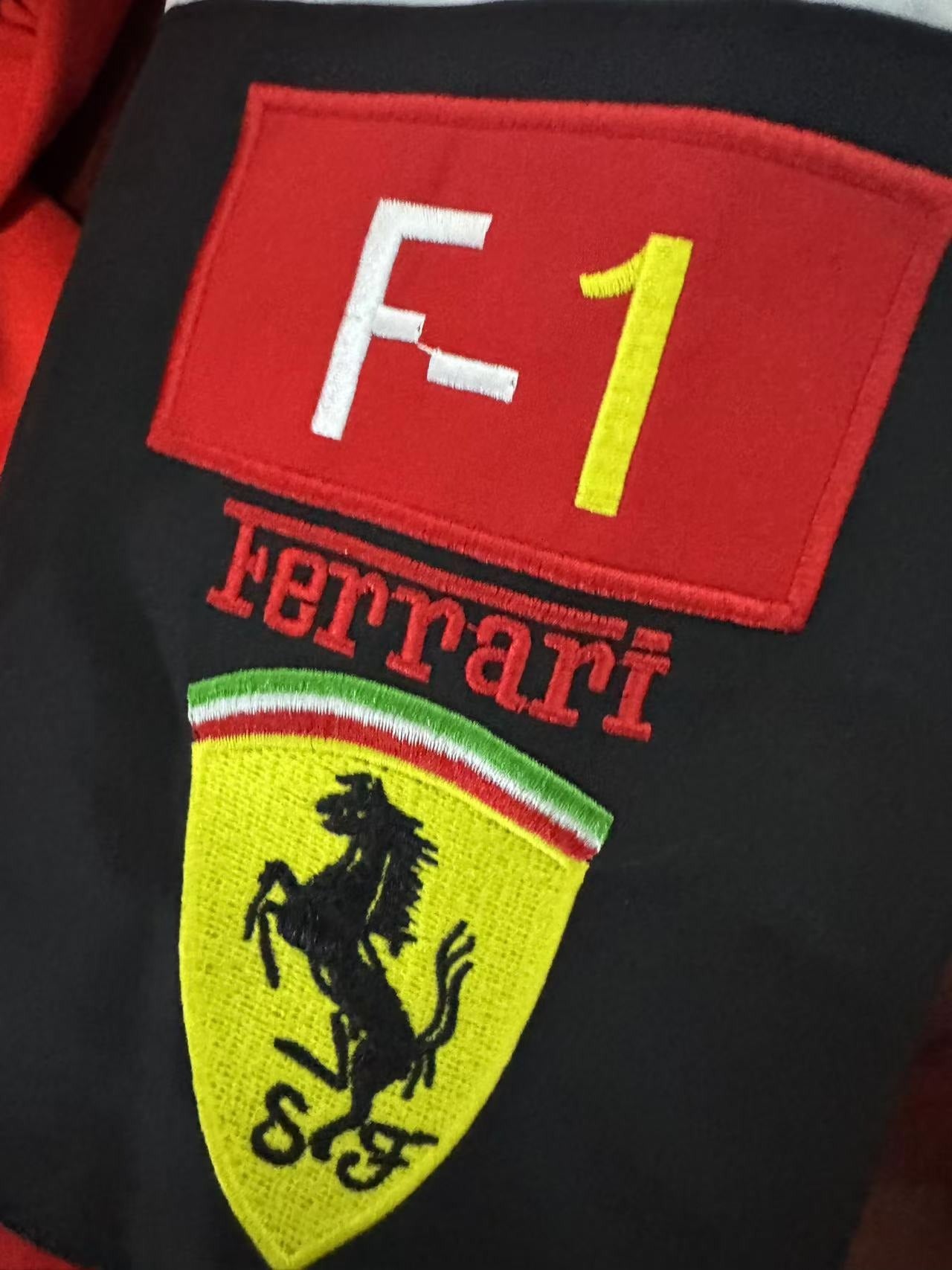 F1 Ferrari Embroidered Racing Suit Jacket Retro Style Motorcycle Riding Jacket for Spring & Autumn | AL776286320703