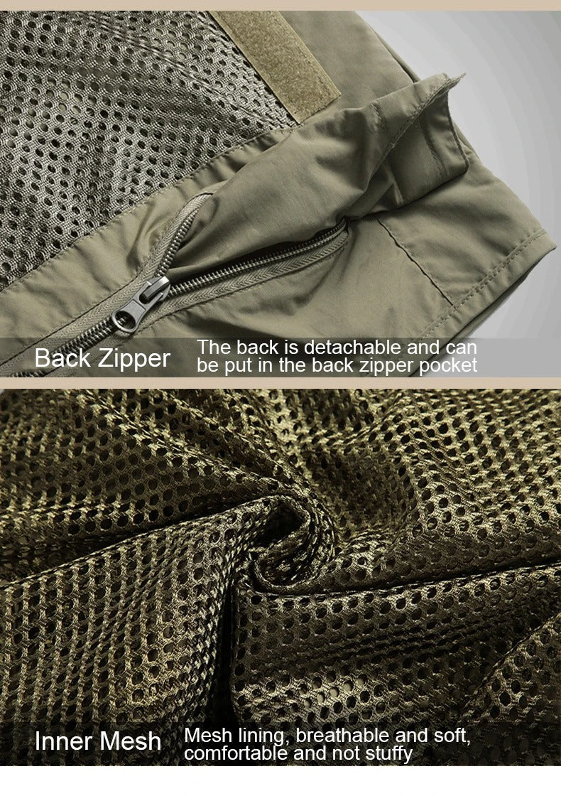 Gilet cargo multitasche da uomo, maglione da pesca per arrampicata, campeggio, escursionismo, gilet estivo