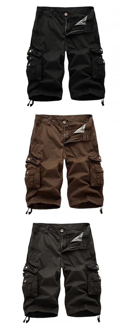 Pantaloncini cargo da combattimento da uomo taglie forti, versatili in cotone, pantaloni a metà gamba in twill, al ginocchio, 3/4, corti, taglie forti, vita da 36" a 48" | A082
