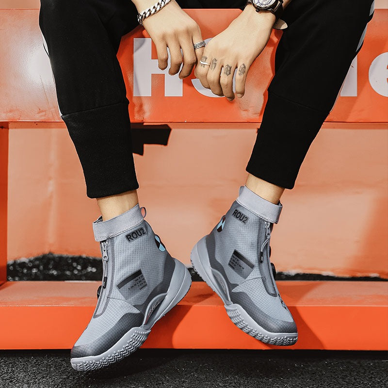 Baskets d'extérieur unisexes respirantes à boucle rotative, chaussures de sport décontractées, de course, de mode, blanc cassé | 8826
