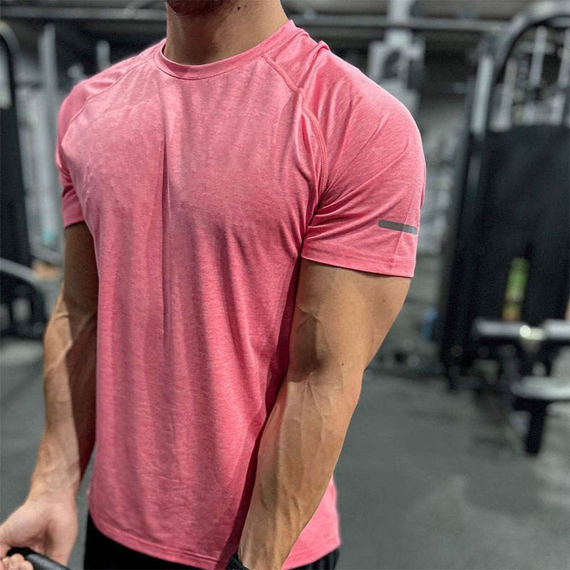 Uomo manica corta asciugatura rapida atletica palestra attiva T-shirt traspirante Top | 6098