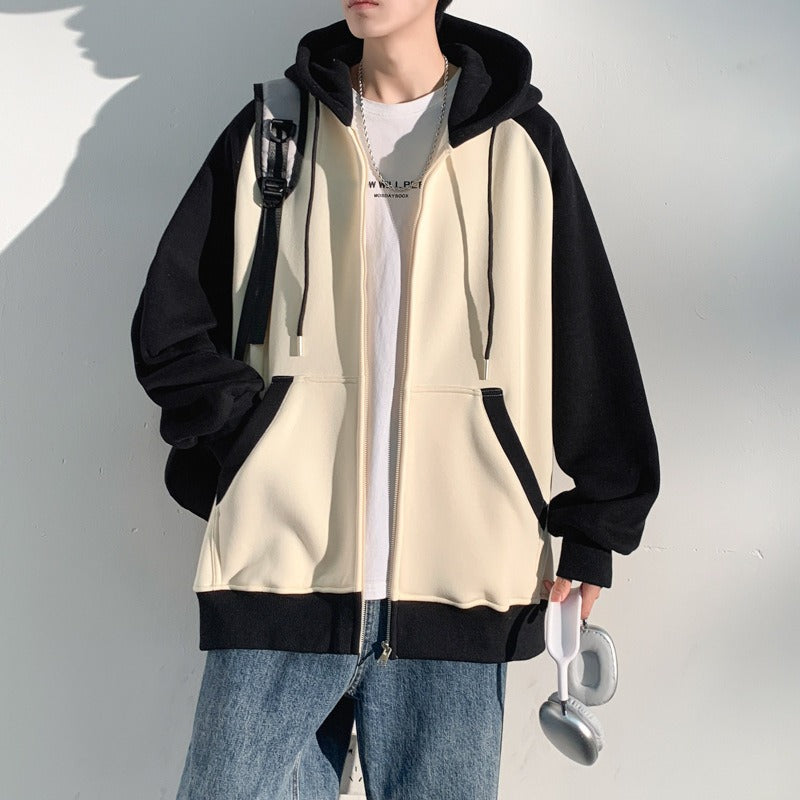 Men’s Casual Zipper Cardigan Jacket Woven Sports Hoodie Sweatshirt | JQN-3243