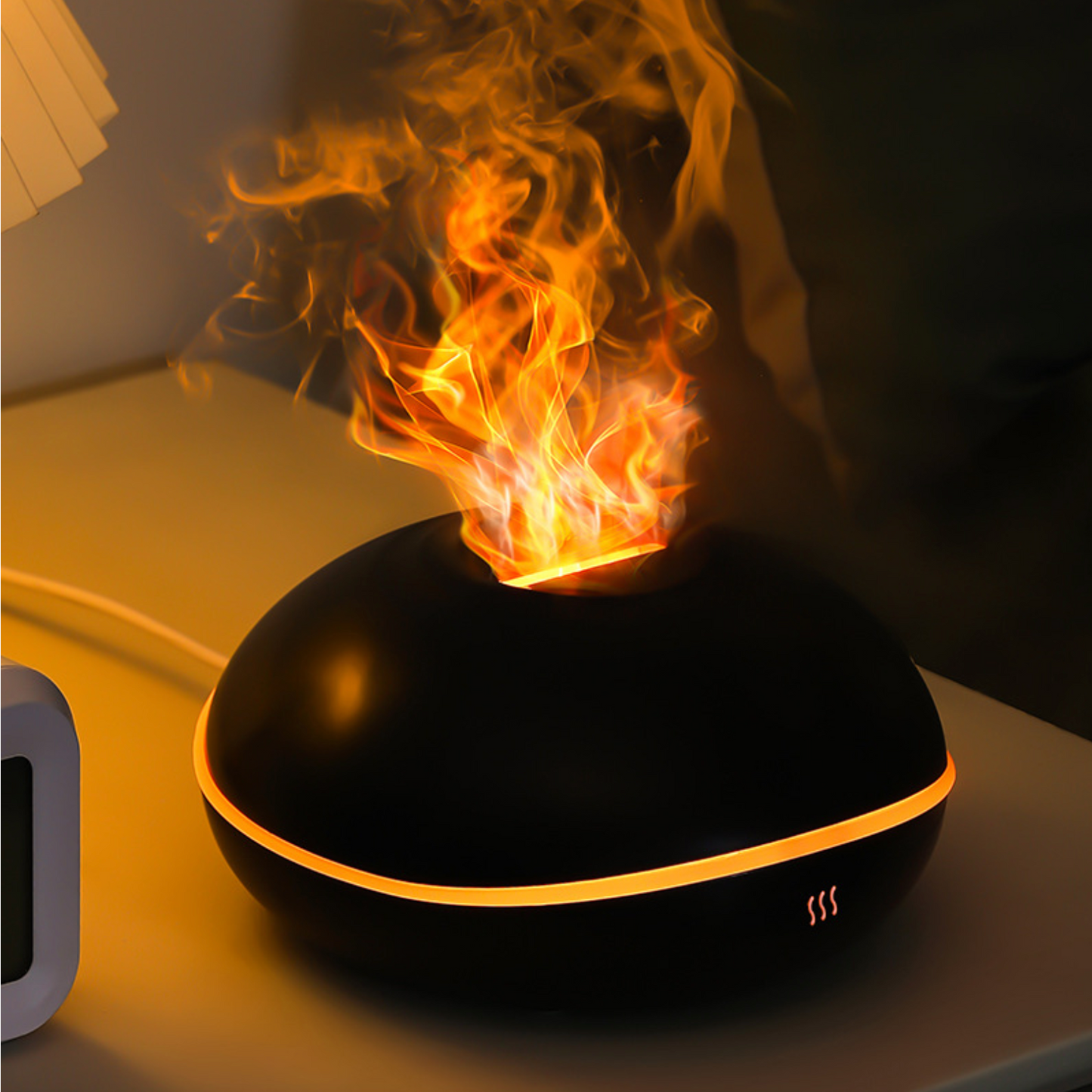 Realistic Flame Effect Aromatherapy Diffuser – 7-Color LED Humidifier USB Powered for Home, Office & Bedroom | SD13