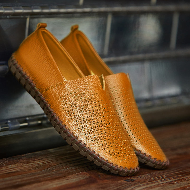 Men’s Genuine Leather Handmade Casual Shoes – Extra Large Sizes 38–50 | Breathable or Solid Upper Options | 955-1