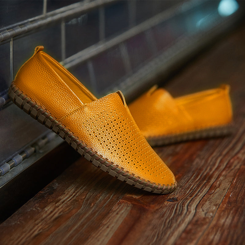 Men’s Genuine Leather Handmade Casual Shoes – Extra Large Sizes 38–50 | Breathable or Solid Upper Options | 955-1