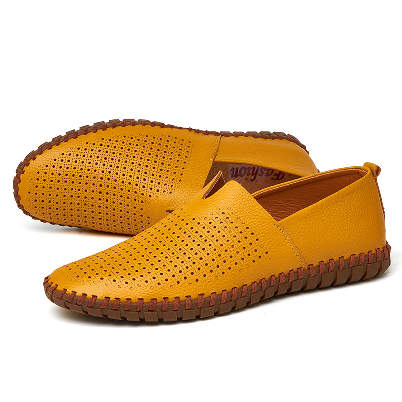 Men’s Genuine Leather Handmade Casual Shoes – Extra Large Sizes 38–50 | Breathable or Solid Upper Options | 955-1