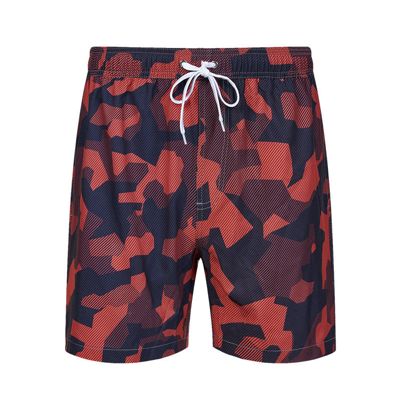 Men's 3D Digital Printing Pocket Shorts Buckle Lapel Summer Shorts | STK