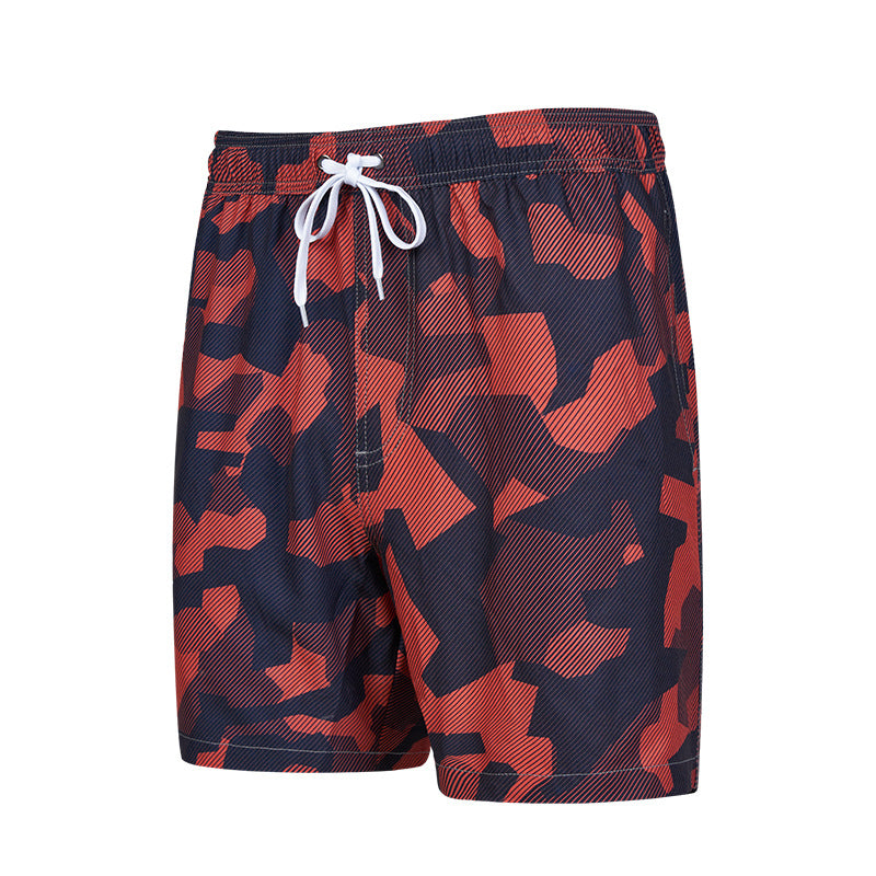 Men's 3D Digital Printing Pocket Shorts Buckle Lapel Summer Shorts | STK
