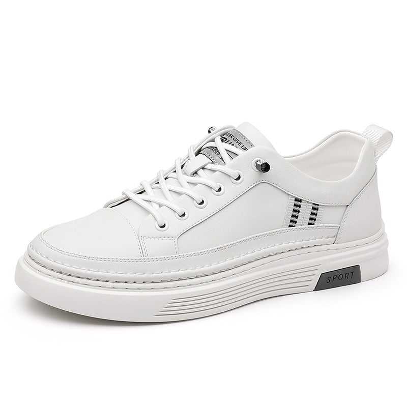 Sneakers in pelle casual con punta affilata comode scarpe traspiranti con lacci | L8081