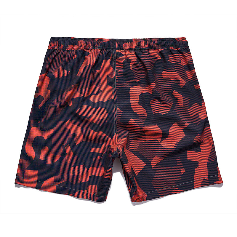 Men's 3D Digital Printing Pocket Shorts Buckle Lapel Summer Shorts | STK