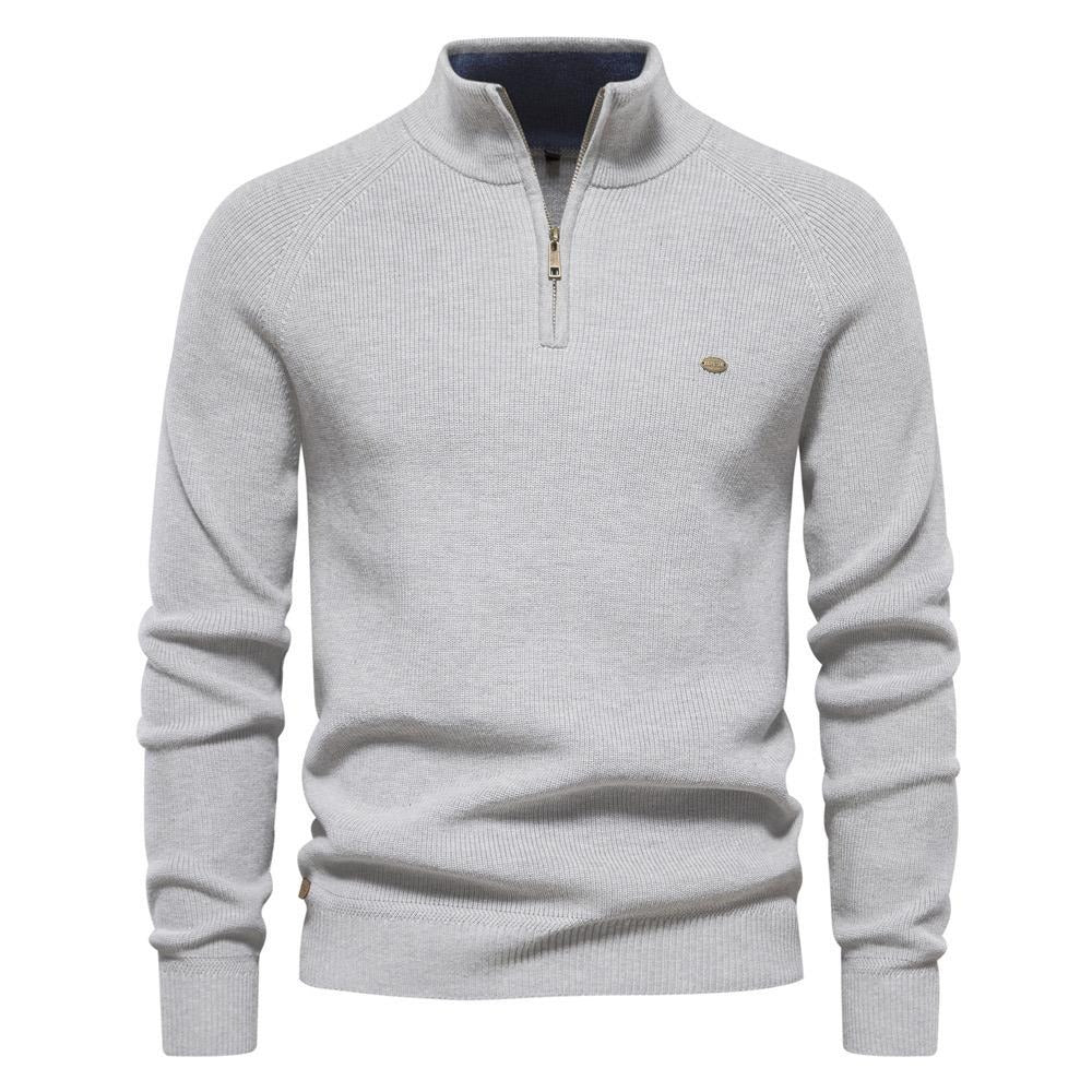 Cardigan con cerniera in cotone, maglioni casual, maglione invernale a collo alto | Y832