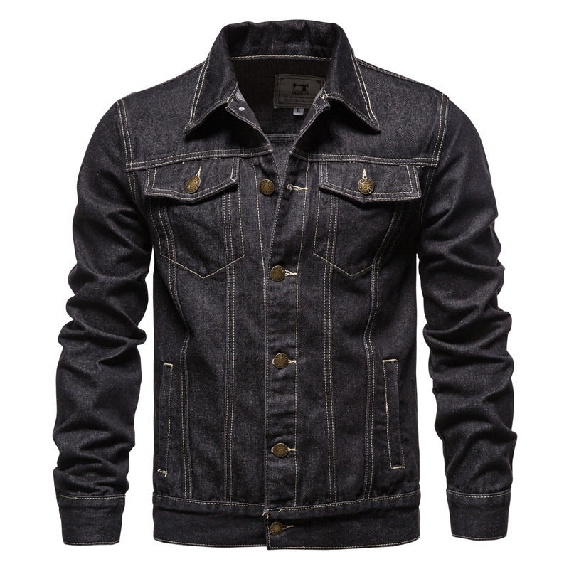 Giacca invernale da uomo a maniche lunghe in cotone casual taglie forti in denim | jk609