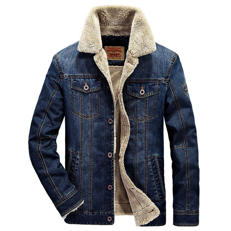 Veste en jean décontractée en velours grande taille pour homme | 66009