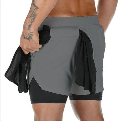Pantaloncini sportivi corti comodi da uomo con tasche, pantaloncini casual elastici | DK-858