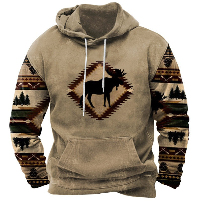 Sweat-shirt à capuche pour homme avec imprimé animal en 3D