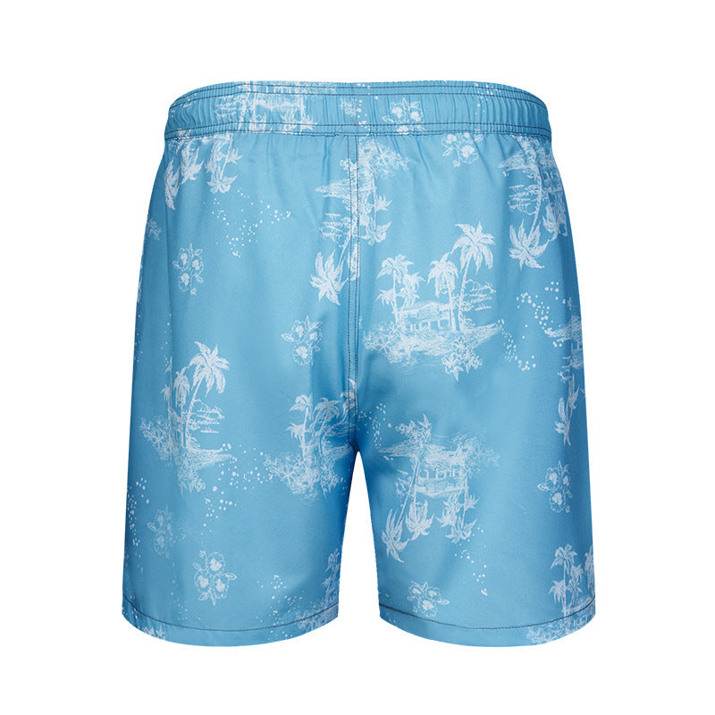 Men's 3D Digital Printing Pocket Shorts Buckle Lapel Summer Shorts | STK