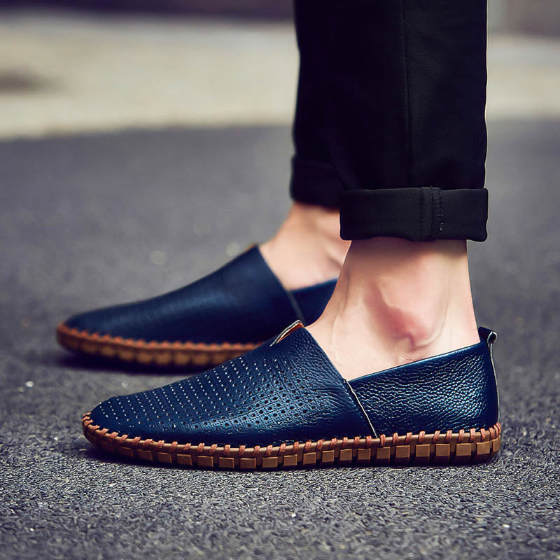 Men’s Genuine Leather Handmade Casual Shoes – Extra Large Sizes 38–50 | Breathable or Solid Upper Options | 955-1