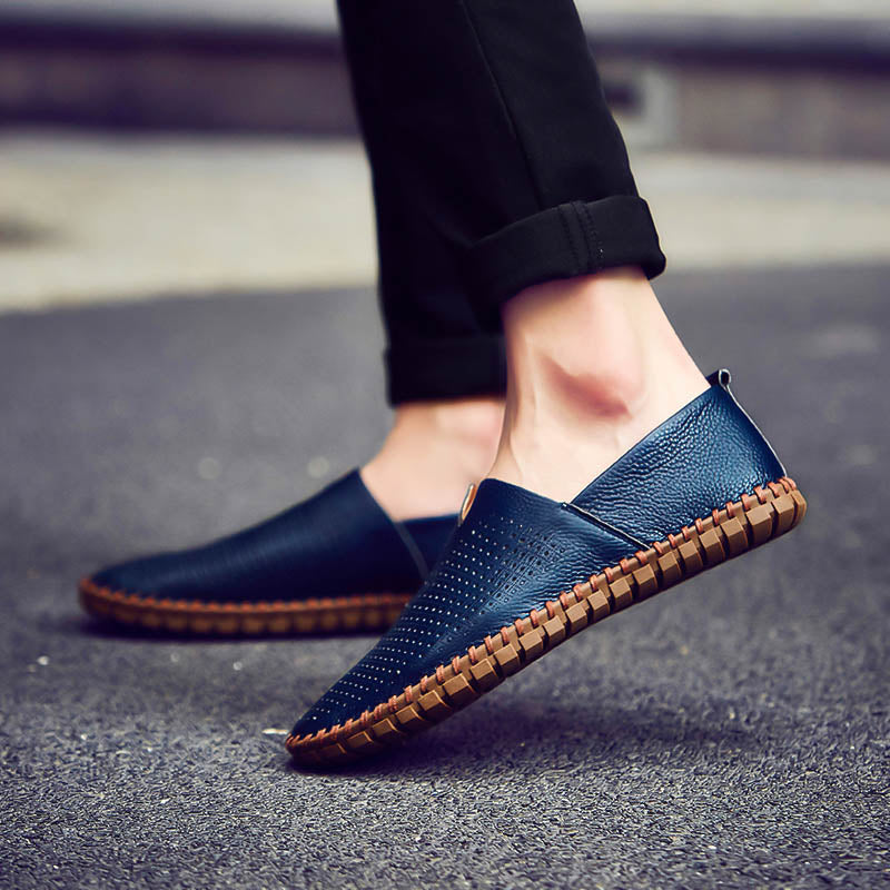 Men’s Genuine Leather Handmade Casual Shoes – Extra Large Sizes 38–50 | Breathable or Solid Upper Options | 955-1