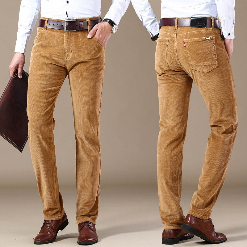 Jeans da uomo in velluto a coste dritto slim fit pantaloni versatili elastici business casual pantaloni comodi elastici | 6686