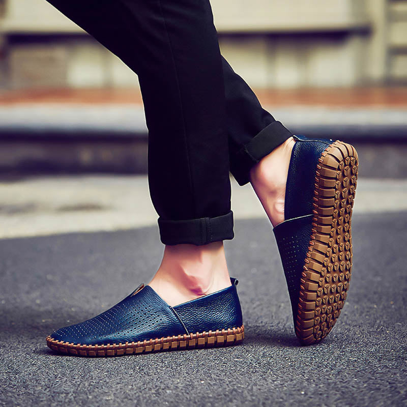Men’s Genuine Leather Handmade Casual Shoes – Extra Large Sizes 38–50 | Breathable or Solid Upper Options | 955-1
