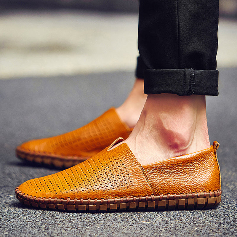 Men’s Genuine Leather Handmade Casual Shoes – Extra Large Sizes 38–50 | Breathable or Solid Upper Options | 955-1