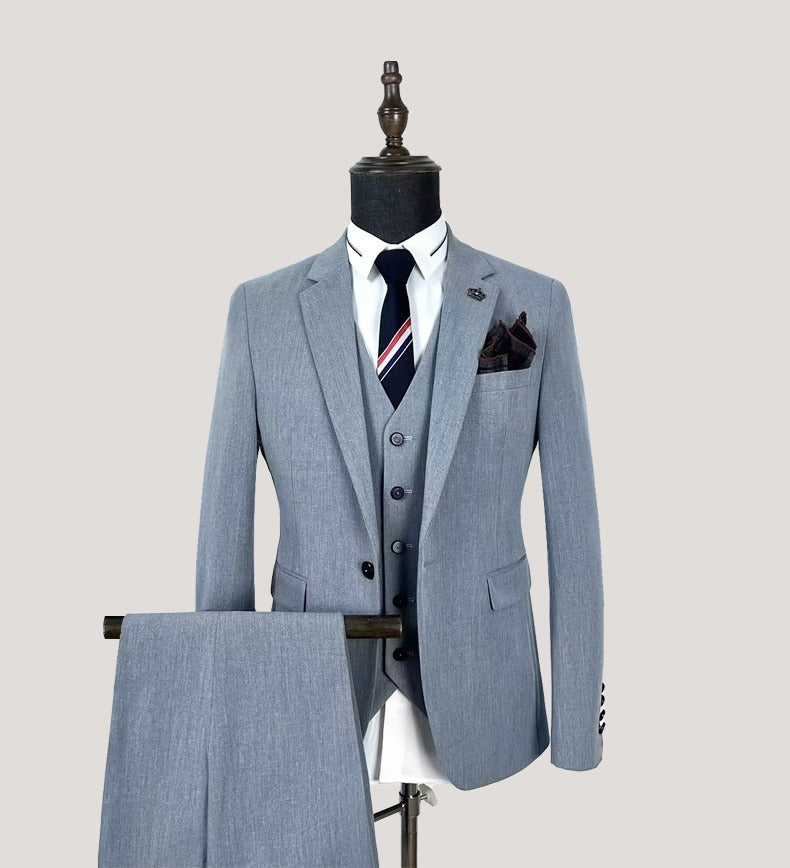 Sharp & Tailored - Completo da uomo slim fit monopetto elegante, completo da giacca, pantaloni e gilet da matrimonio | HC69