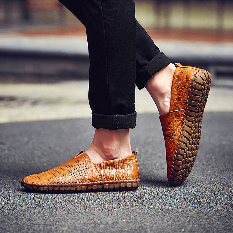 Men’s Genuine Leather Handmade Casual Shoes – Extra Large Sizes 38–50 | Breathable or Solid Upper Options | 955-1