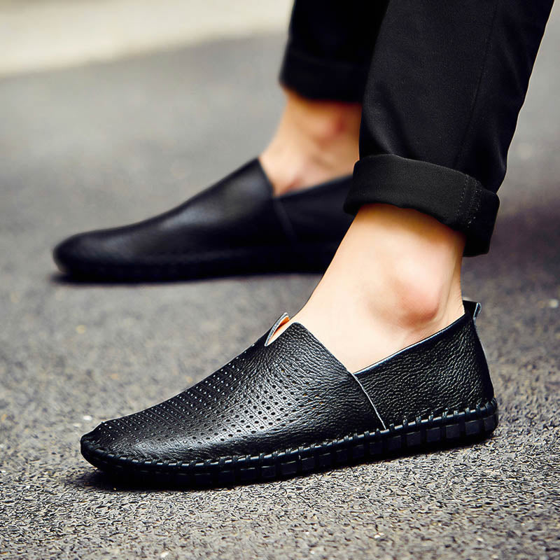Men’s Genuine Leather Handmade Casual Shoes – Extra Large Sizes 38–50 | Breathable or Solid Upper Options | 955-1