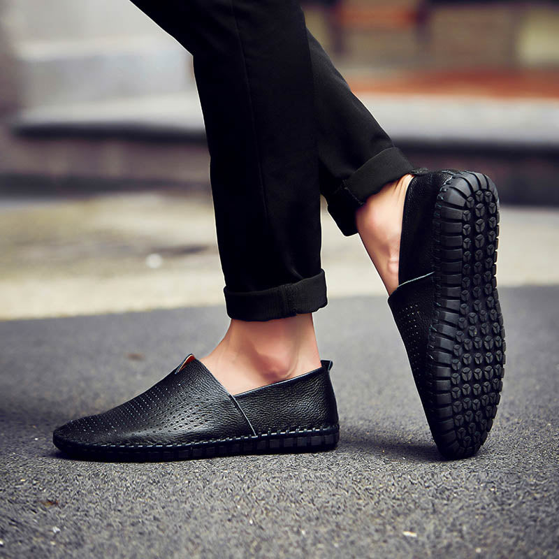 Men’s Genuine Leather Handmade Casual Shoes – Extra Large Sizes 38–50 | Breathable or Solid Upper Options | 955-1