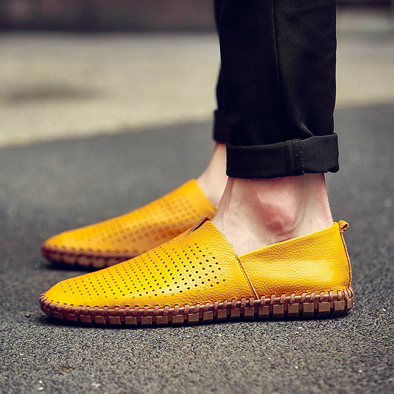 Men’s Genuine Leather Handmade Casual Shoes – Extra Large Sizes 38–50 | Breathable or Solid Upper Options | 955-1