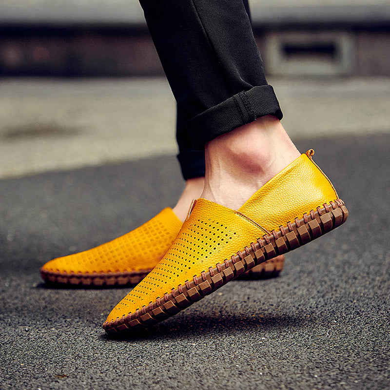 Men’s Genuine Leather Handmade Casual Shoes – Extra Large Sizes 38–50 | Breathable or Solid Upper Options | 955-1