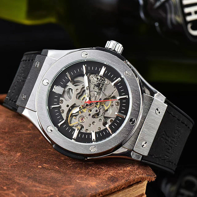 Orologi da uomo, cinturino in silicone, orologio meccanico traforato alla moda | HBJX