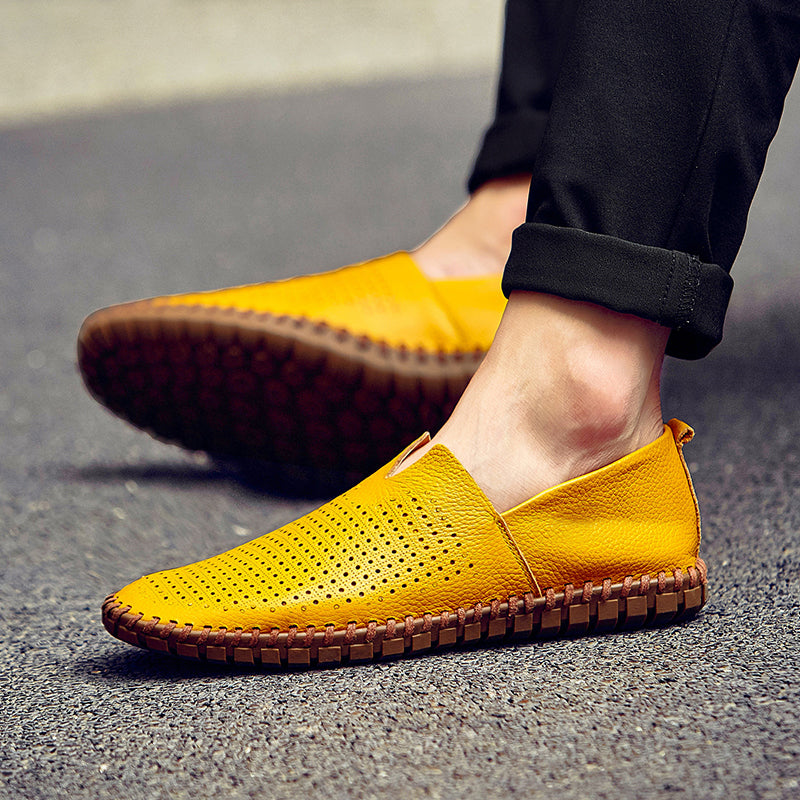 Men’s Genuine Leather Handmade Casual Shoes – Extra Large Sizes 38–50 | Breathable or Solid Upper Options | 955-1