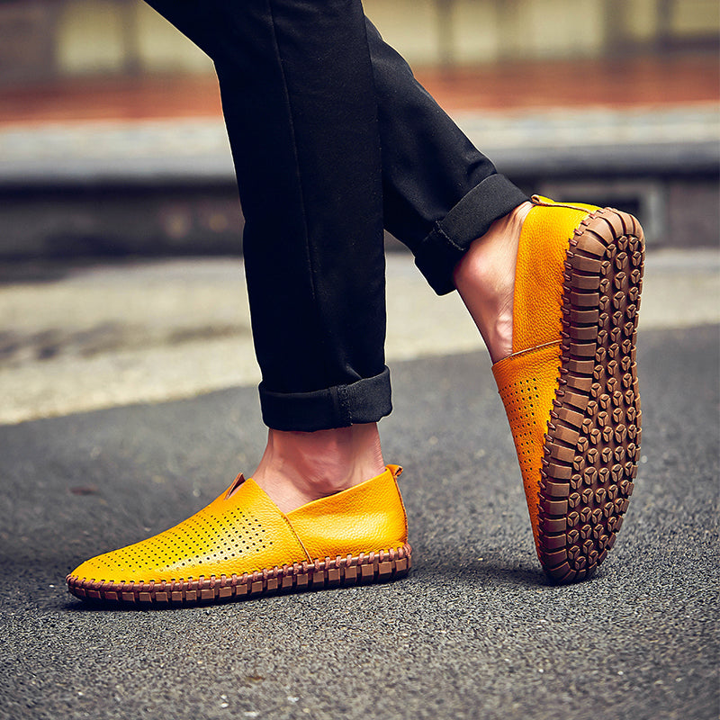Men’s Genuine Leather Handmade Casual Shoes – Extra Large Sizes 38–50 | Breathable or Solid Upper Options | 955-1