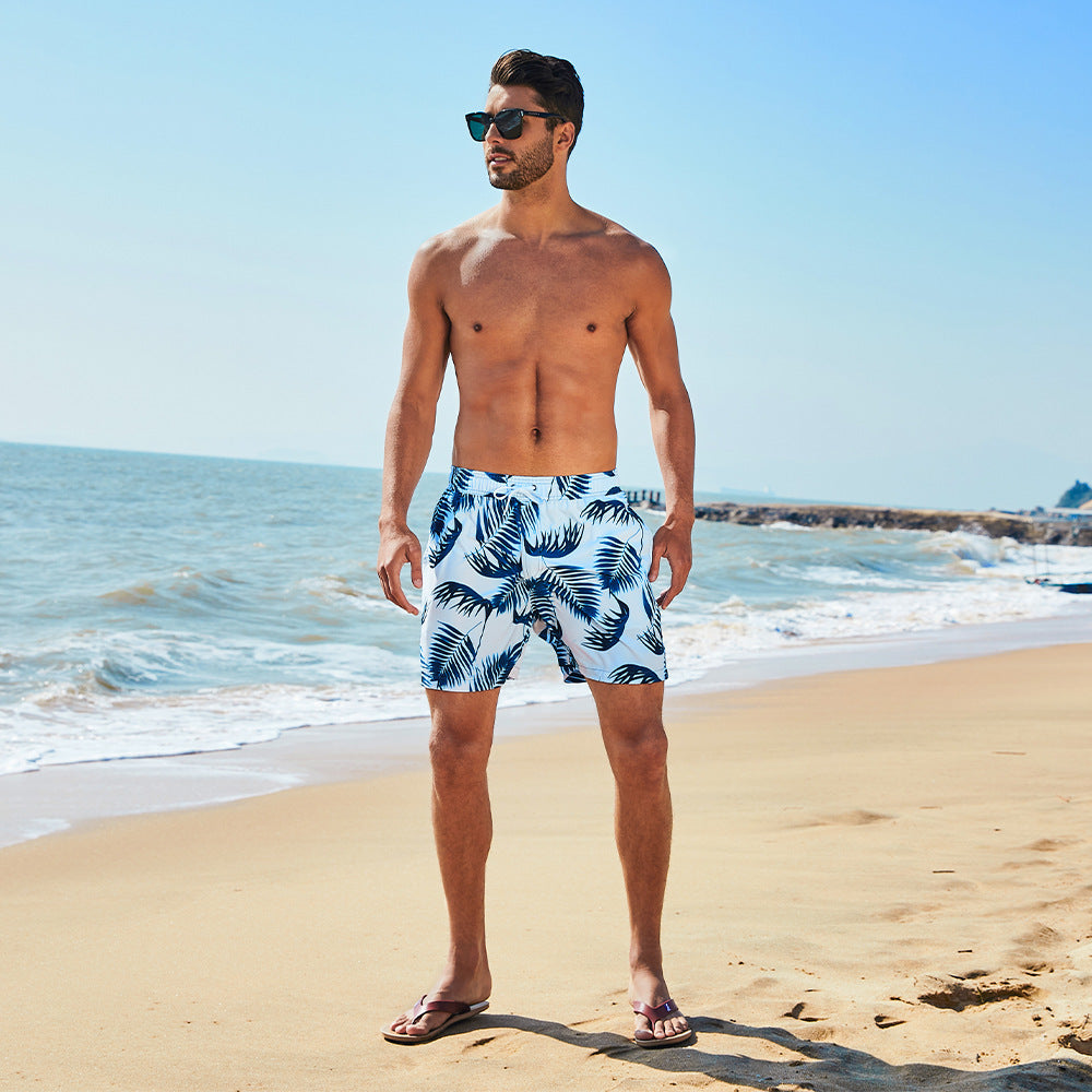 Men's 3D Digital Printing Pocket Shorts Buckle Lapel Summer Shorts | STK