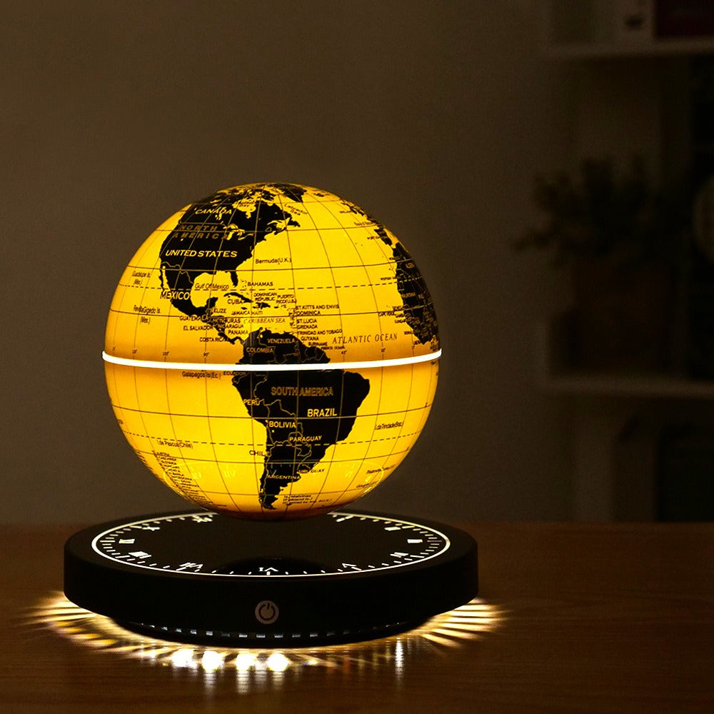 Lampe de table de luxe en forme de globe magnétique en lévitation, globe terrestre flottant, décoration pour la maison et le bureau, cadeau avec veilleuse |