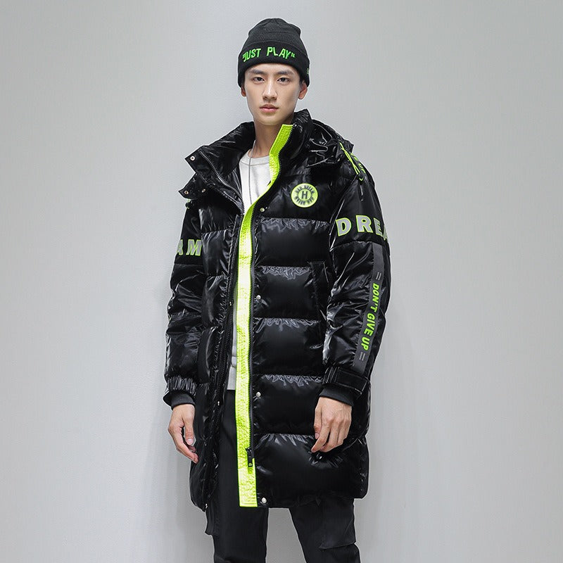 Unisex Inverno Piumino d'anatra Più giacche spesse Cerniera Cappuccio Imbottito Lungo Cappotto
