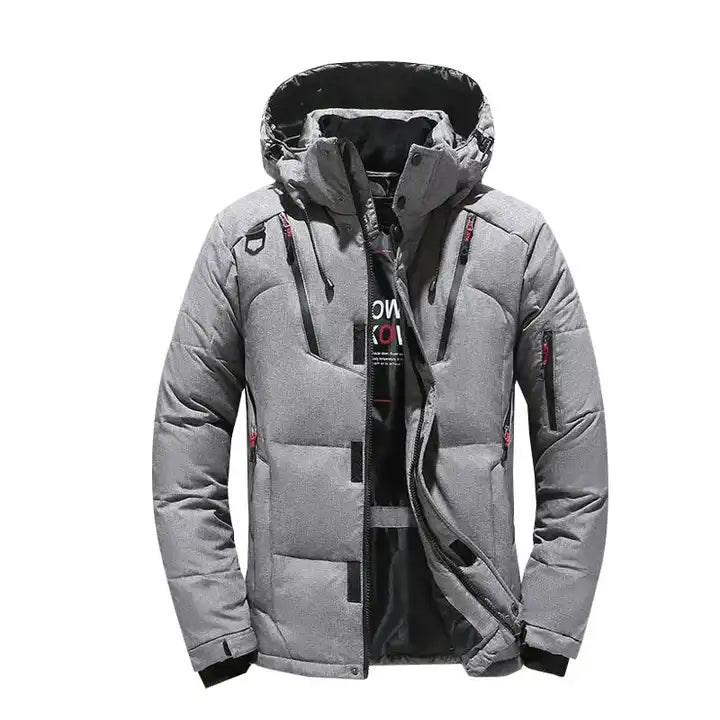 Parka da uomo, piumino d'anatra, cappotto invernale spesso con cappuccio, giacca da trekking calda | 1987