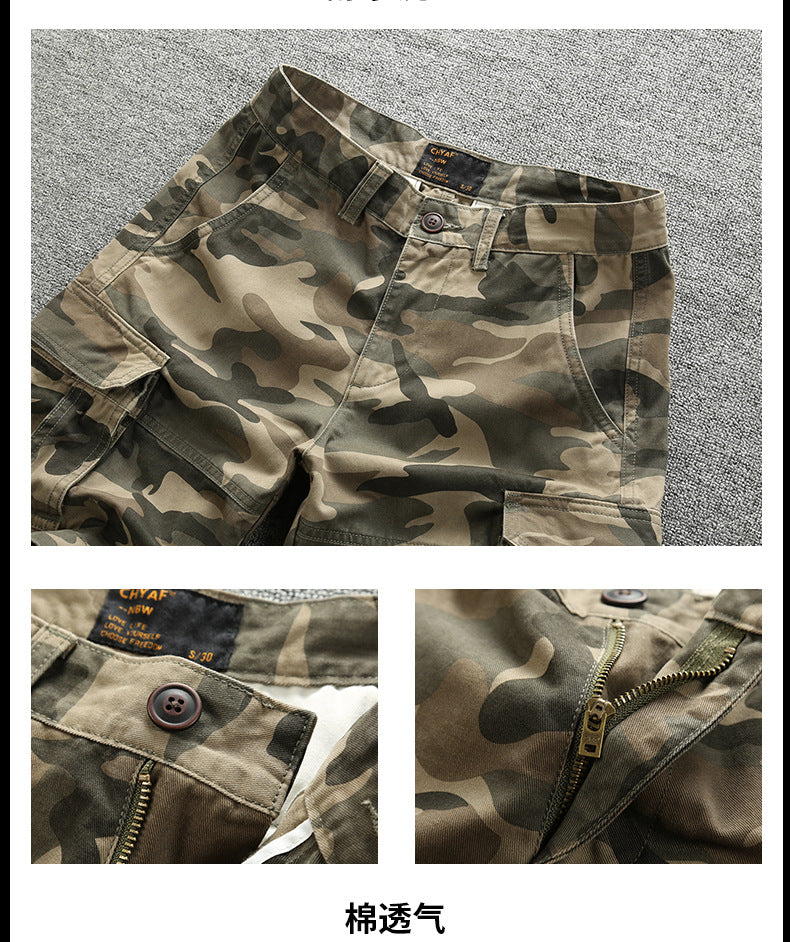 Bermuda Cargo Shorts Uomo Camouflage Multi-Pocket Combat Shorts | 206