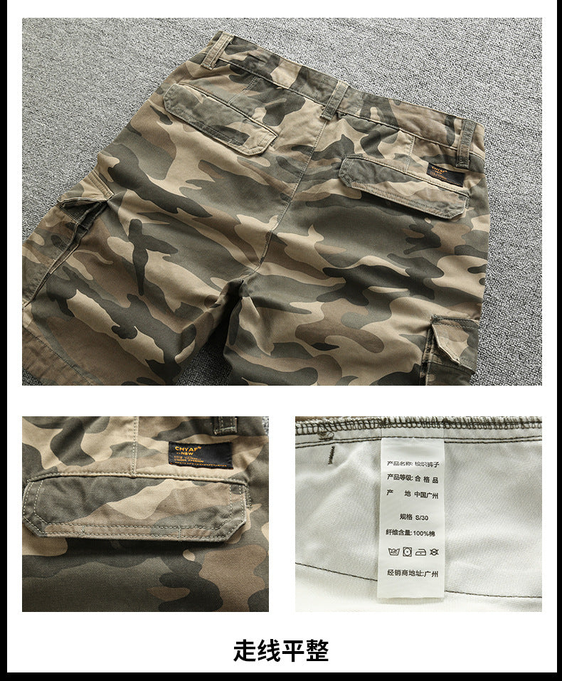 Bermuda Cargo Shorts Uomo Camouflage Multi-Pocket Combat Shorts | 206