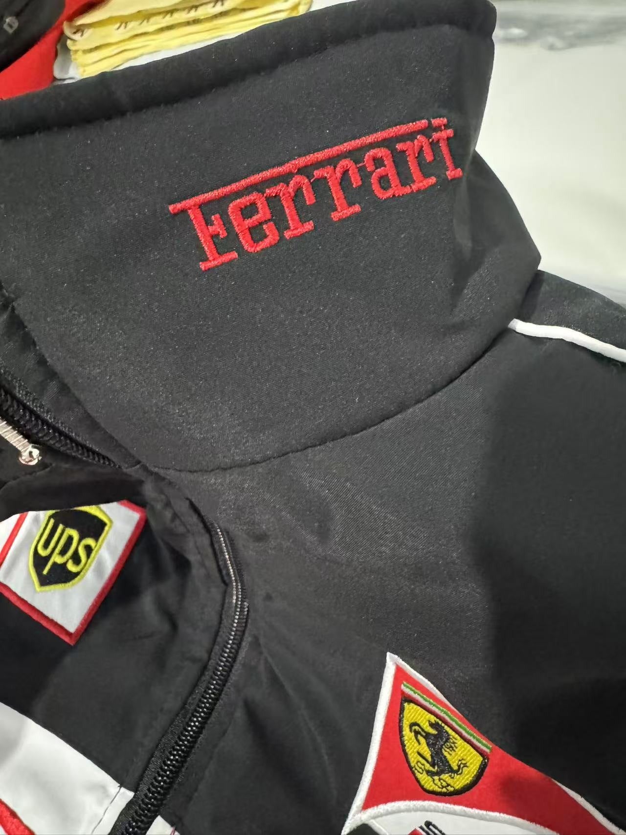 F1 Ferrari Embroidered Racing Suit Jacket Retro Style Motorcycle Riding Jacket for Spring & Autumn | AL776286320703