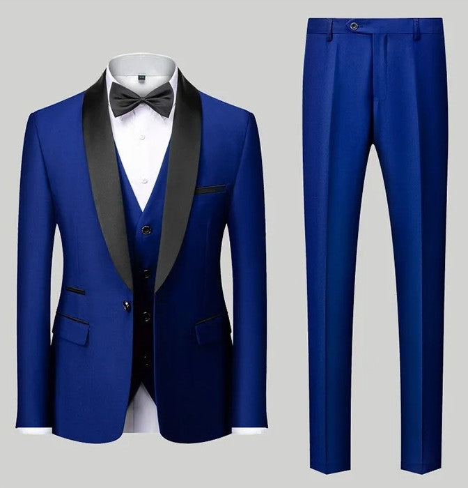 Completo da uomo 3 pezzi elegante, formale, da lavoro, da matrimonio, smoking, blazer, gilet e pantaloni | Disponibile in 11 colori
