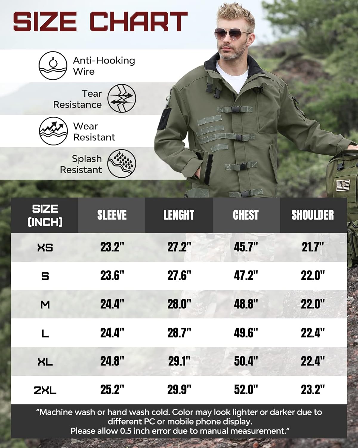 Veste militaire d'extérieur tactique imperméable pour homme | JK01